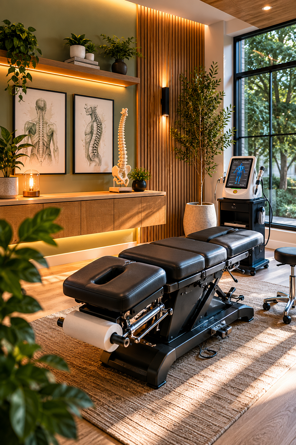 Treatment room prepared for Class IV laser therapy.