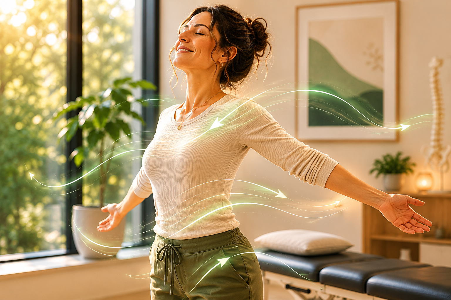 Relaxed treatment room for fascia stretch therapy in Austin.