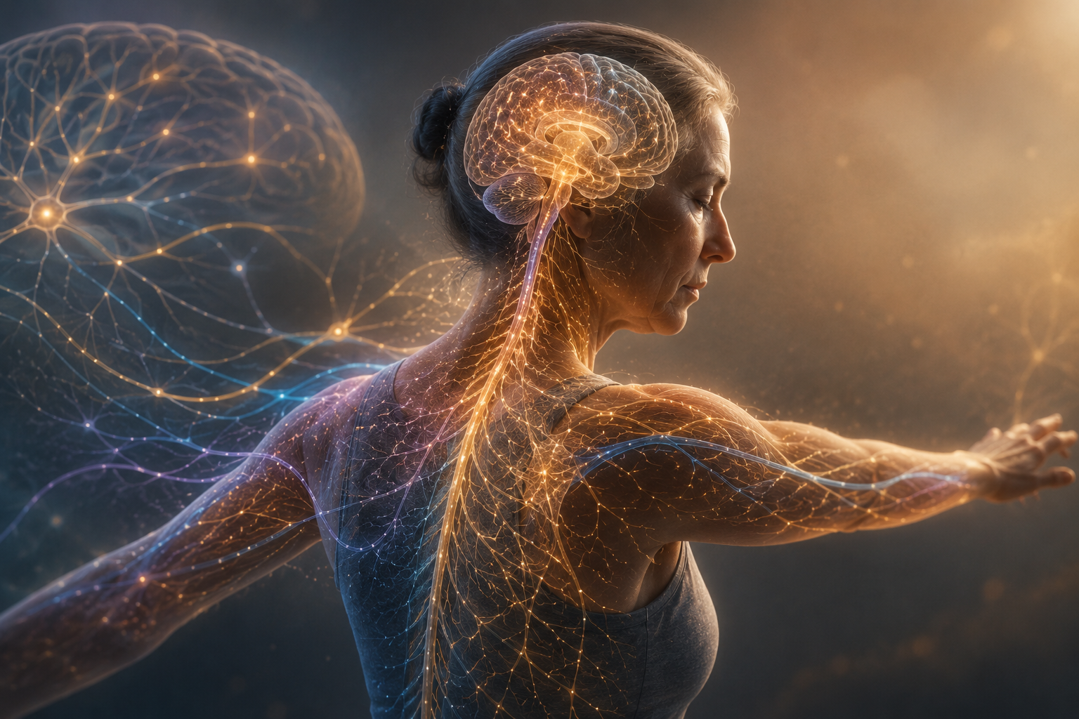 Brain and nerve illustration for stroke-related changes.