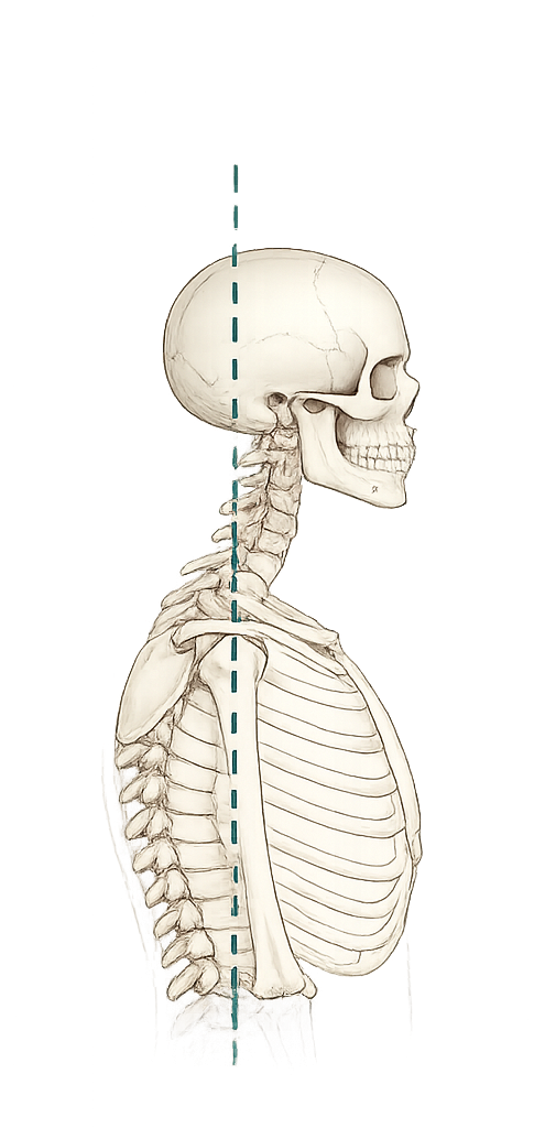 Neutral head posture illustration.