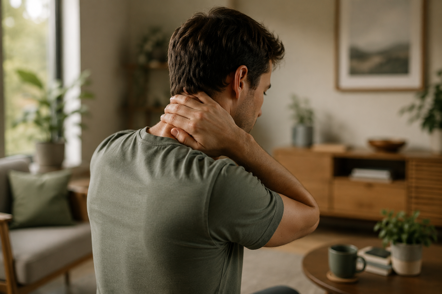 Neck stiffness in the first few days after an auto accident.